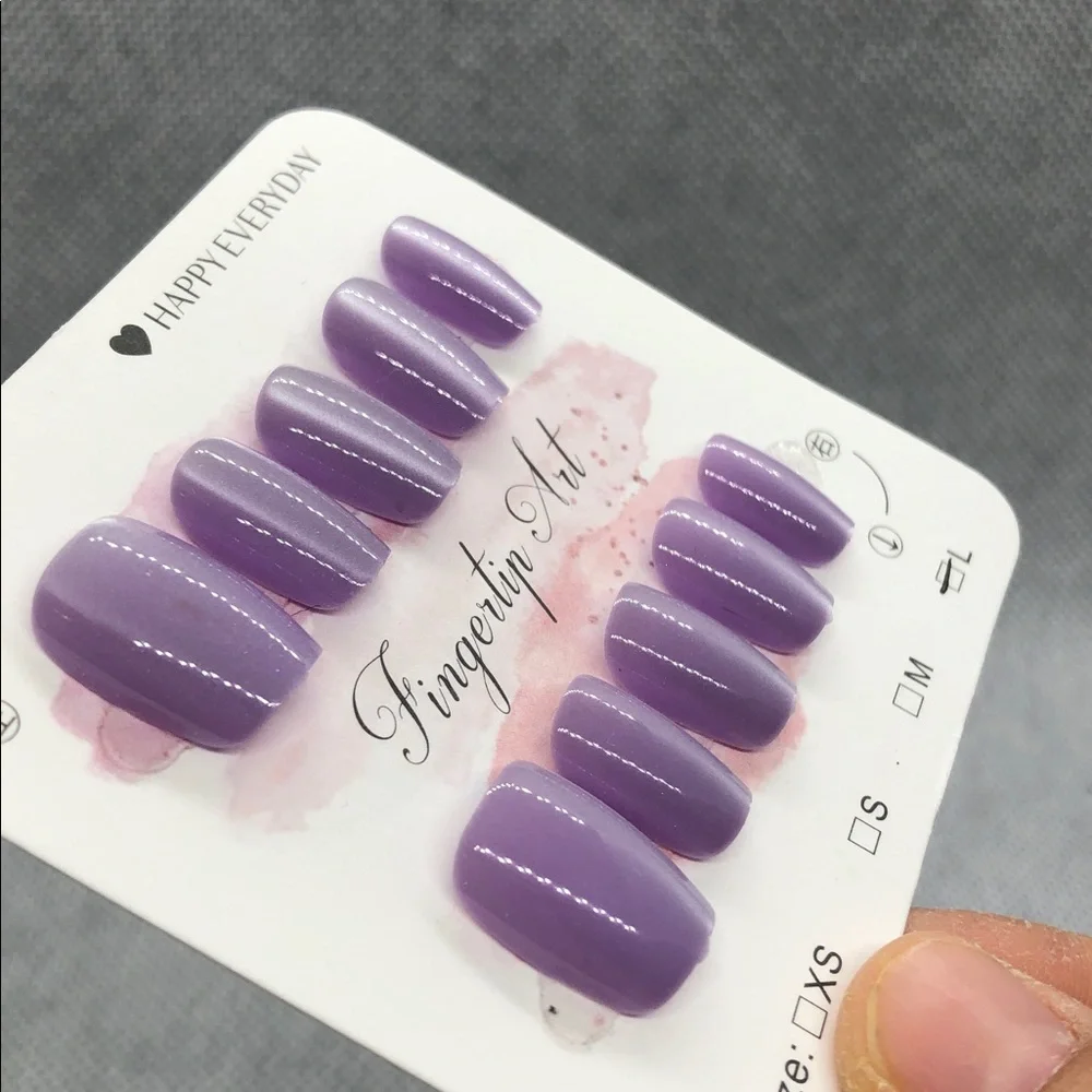 Purple Press-On Nail Set